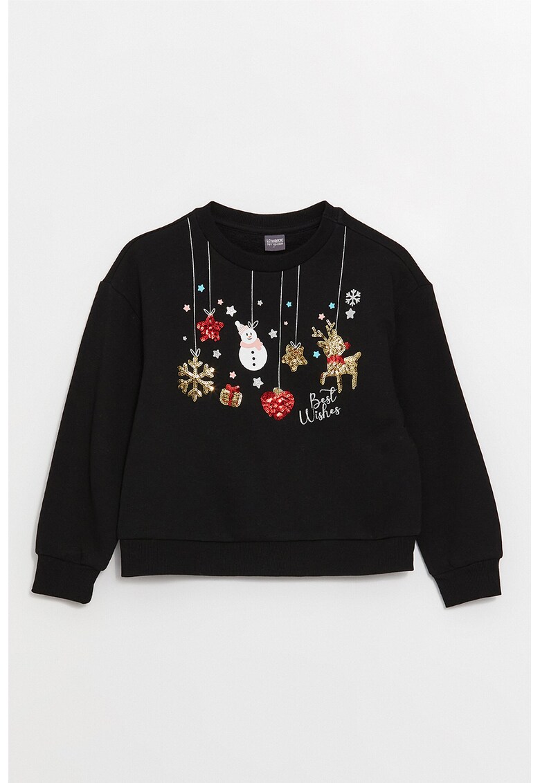 Bluza de trening cu aplicatii cu paiete