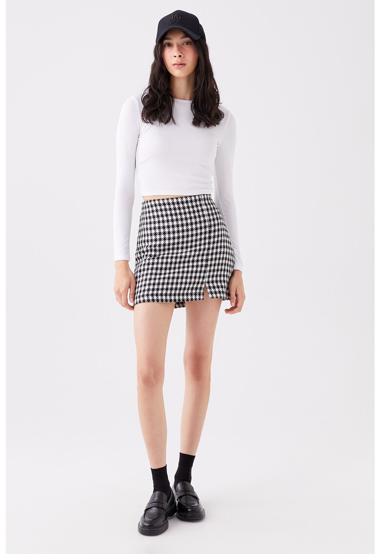 Bluza crop striata si cambrata