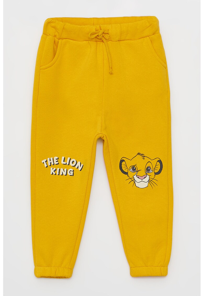 Pantaloni de trening cu talie medie si imprimeu grafic