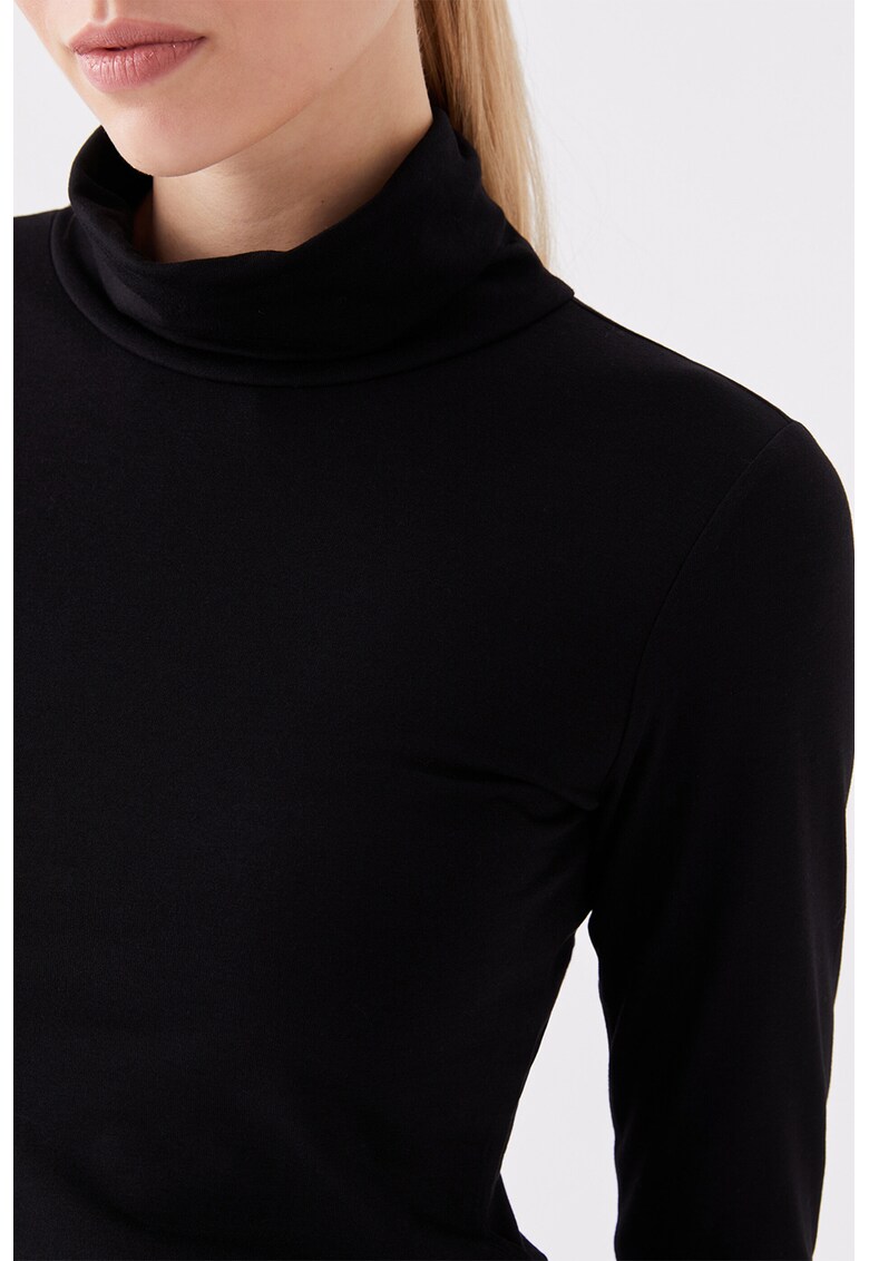 Bluza slim fit cu guler inalt