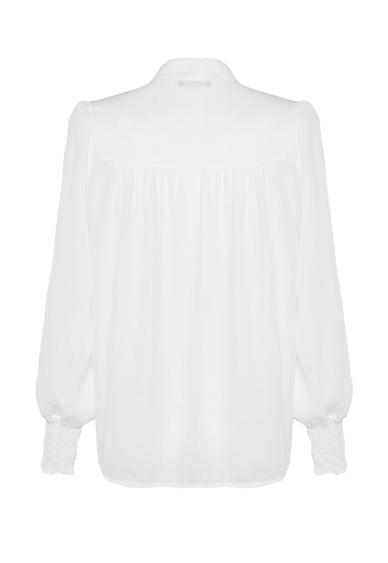 Bluza cu model uni si funda din panglici
