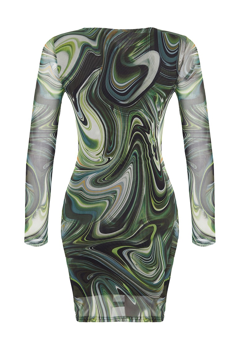 Rochie din plasa cu imprimeu abstract
