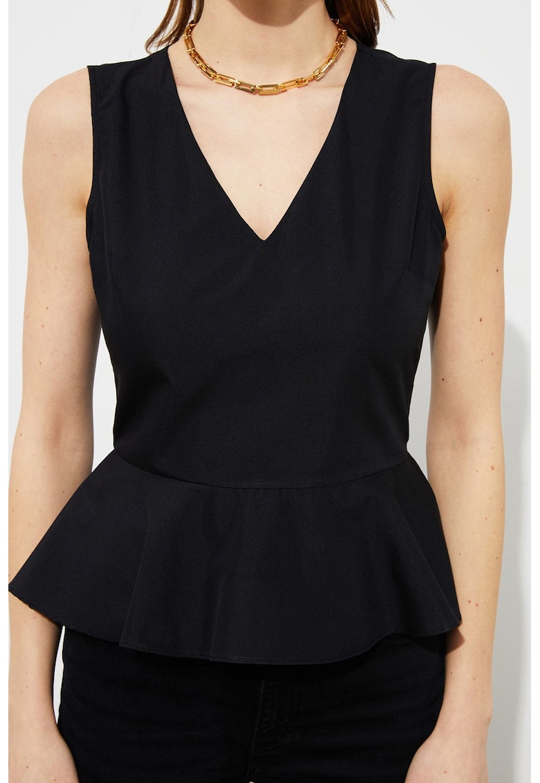 Bluza peplum cu decolteu in V