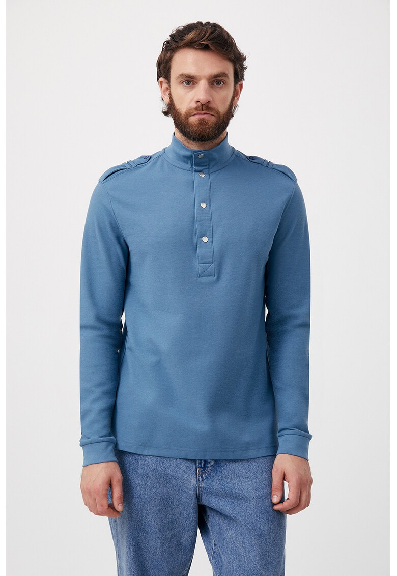 Bluza din bumbac cu fenta cu capse