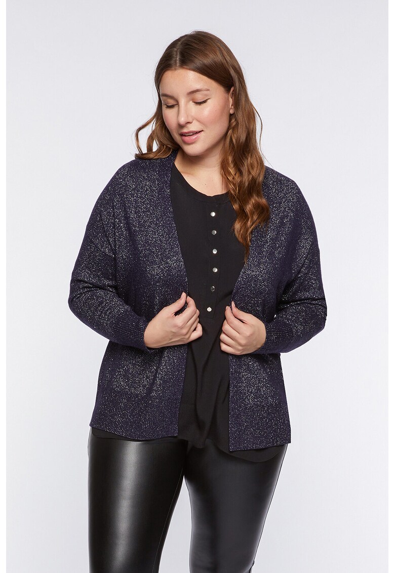 Cardigan fara inchidere cu aspect stralucitor