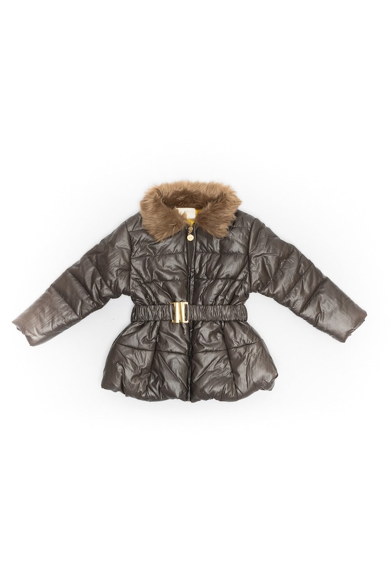 Geaca cu blanita si curea - fetite - gri - 41844