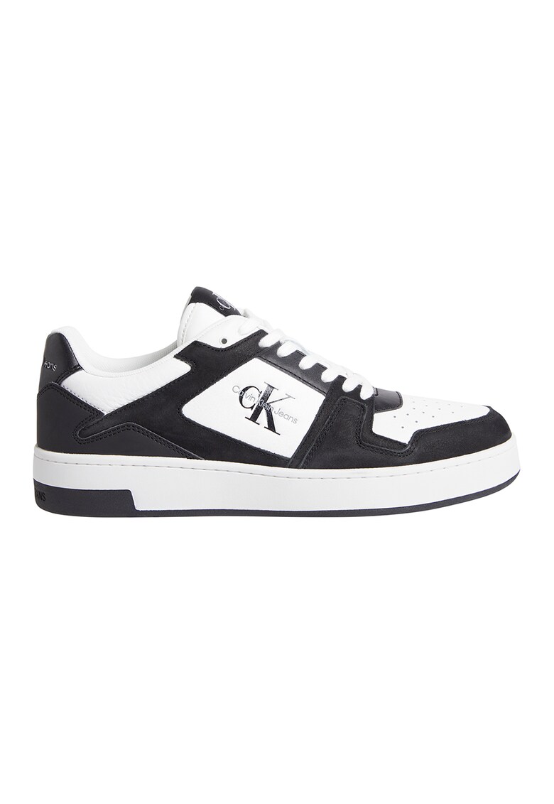Pantofi sport din piele cu detaliu logo - Alb/Negru