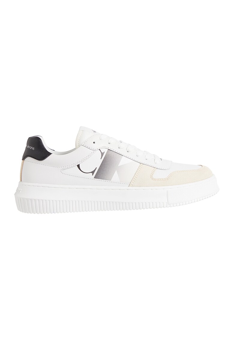 Pantofi sport de piele si piele ecologica cu logo