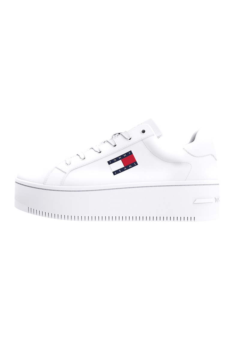 Tommy Hilfiger - Pantofi sport cu talpa flatform si logo lateral