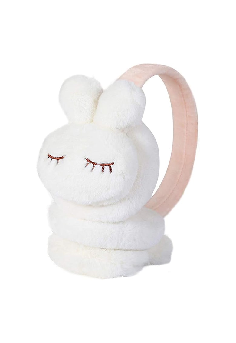 Acoperitori pentru urechi - protectie impotriva frigului - model casti pentru copii cu iepurasi somnorosi - tematica sleepy bunny - marime universala - EFAYN