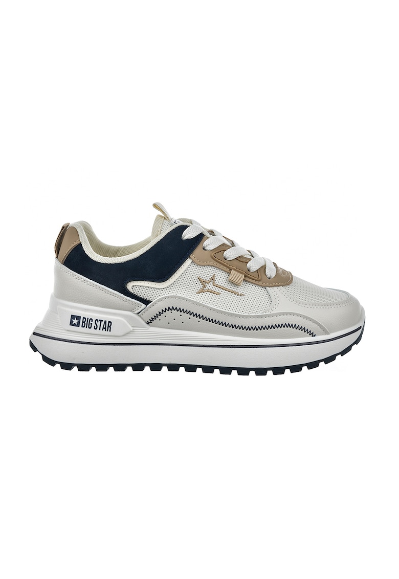 Pantofi sport din piele ecologica cu insertii din plasa