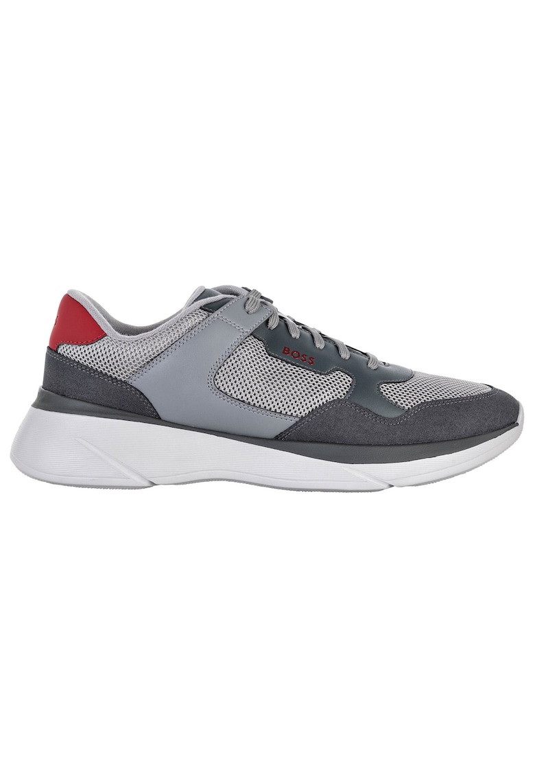 Pantofi sport cu insertii de plasa Dean - Gri inchis