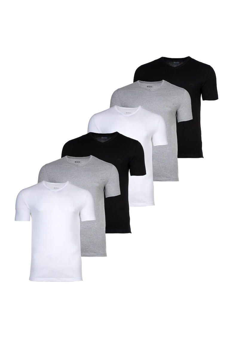 Set de tricouri cu decolteu in V - 6 piese