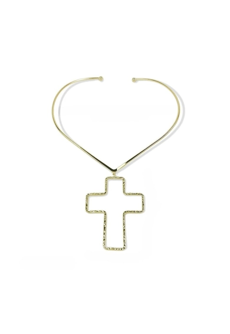 Colier auriu - cu pandantiv in forma de cruce supradimensionata - Mauro C4