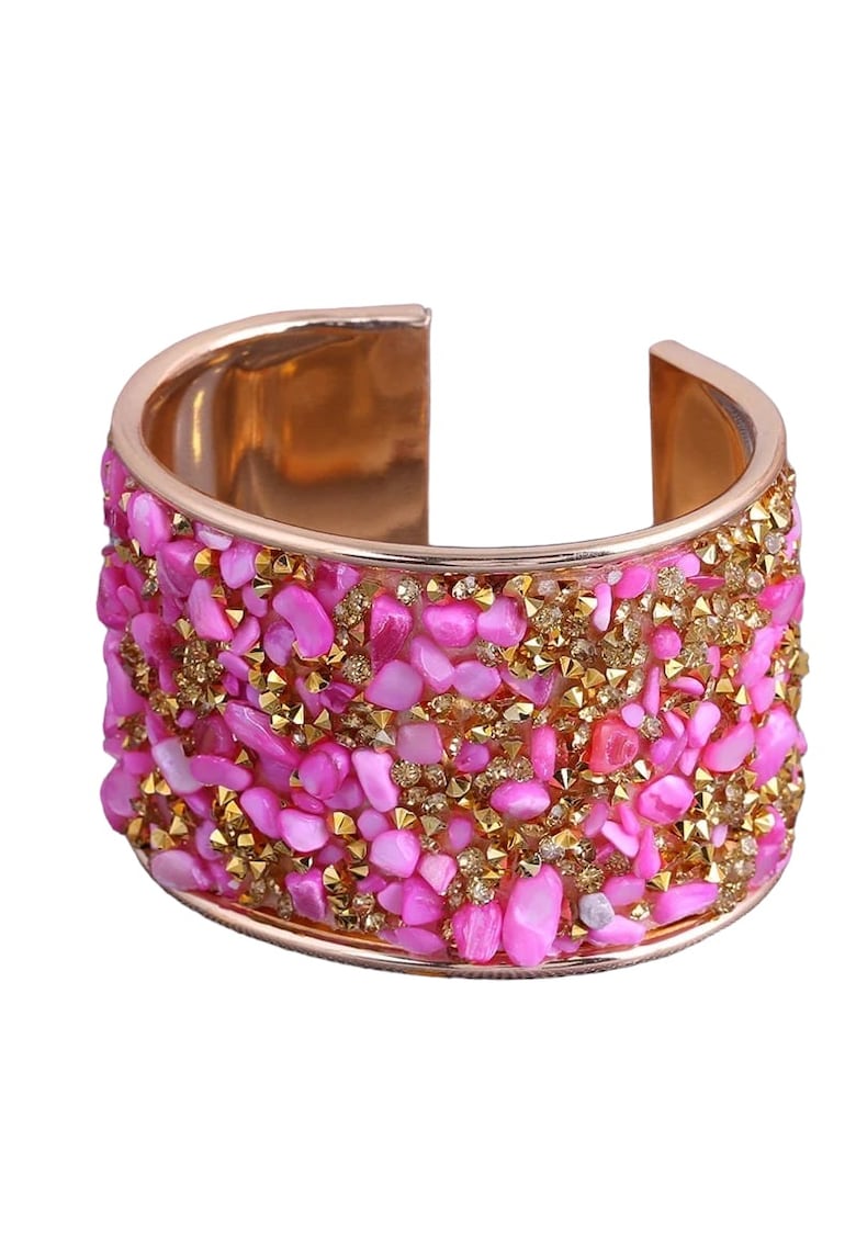 Bratara aurie - reglabila - cu pietre roz - Maz C1 Bratara aurie - reglabila - cu pietre roz - Maz C1