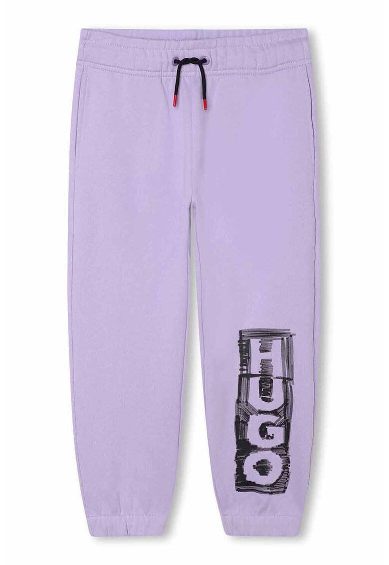 Pantaloni de trening din amestec de bumbac cu imprimeu logo