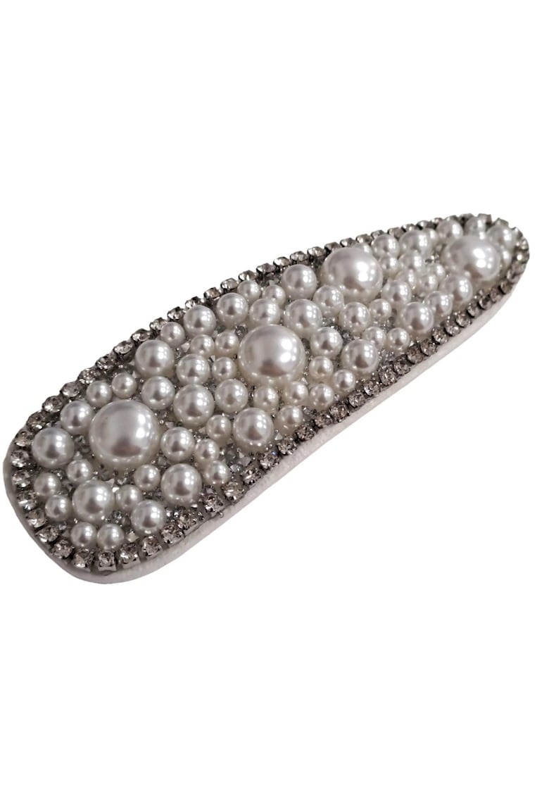 Clama alba - cu perlute si pietre - Maybel C3