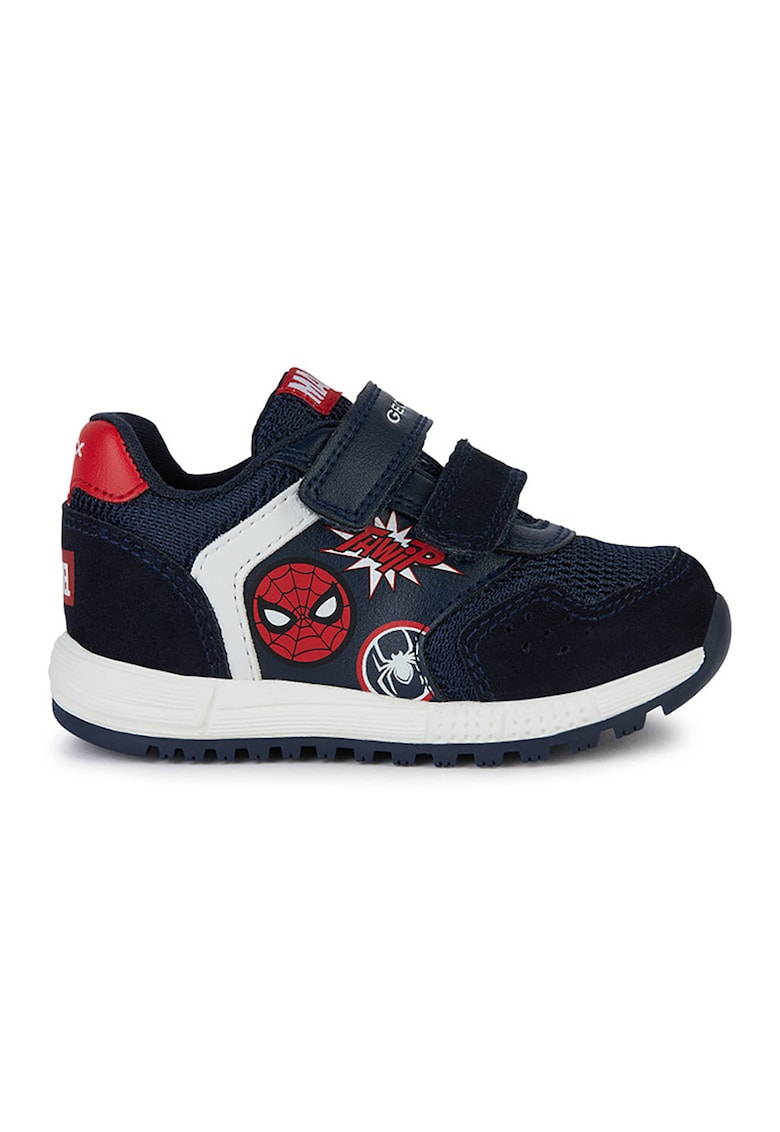 Pantofi sport cu inchidere velcro si model Spider-Man