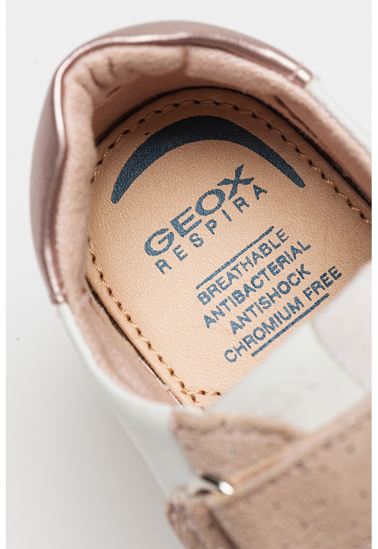 Pantofi sport cu inchidere velcro si insertii din piele intoarsa