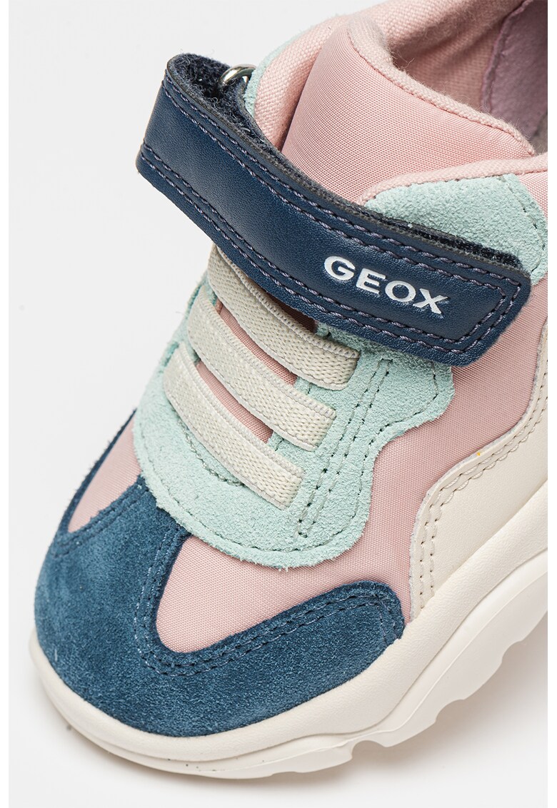 Pantofi sport cu model colorblock si insertii din piele intoarsa