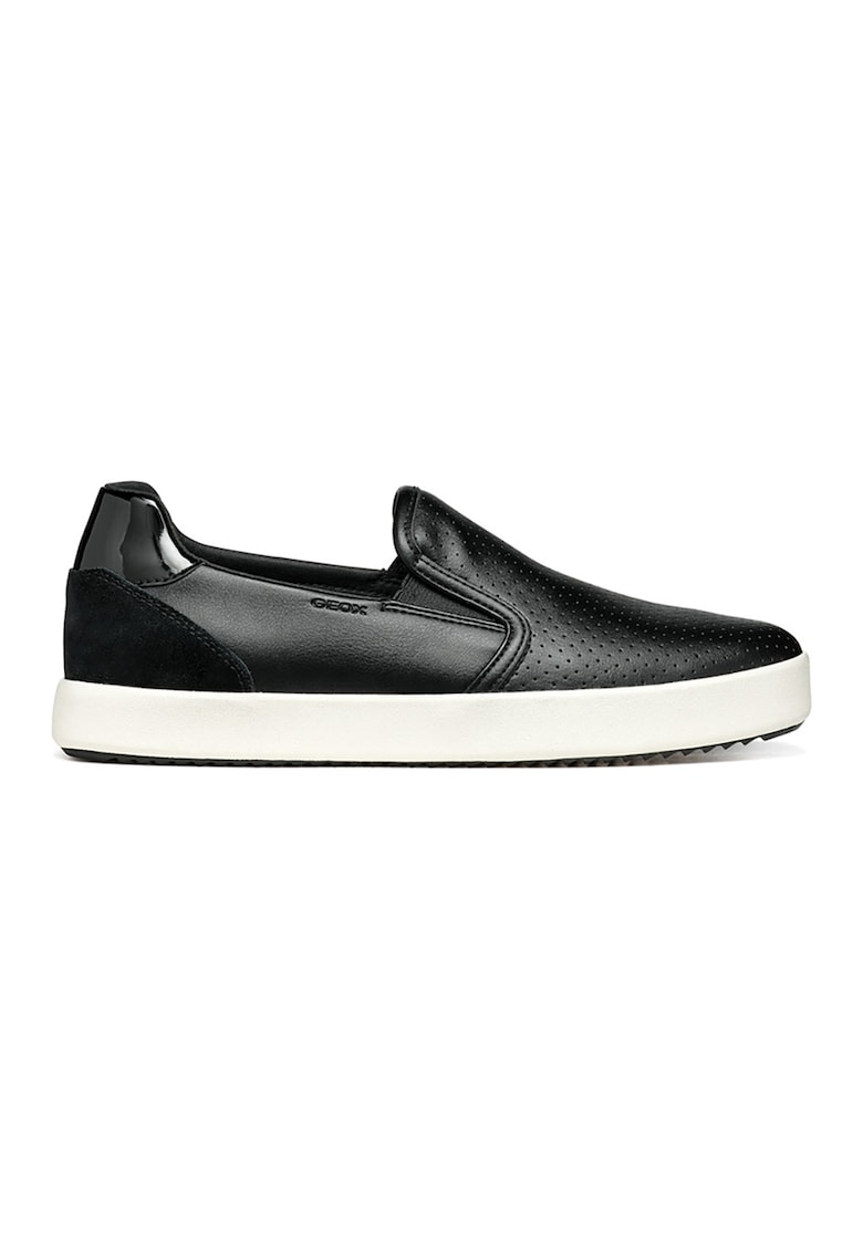 Pantofi sport slip-on cu garnitura din piele intoarsa