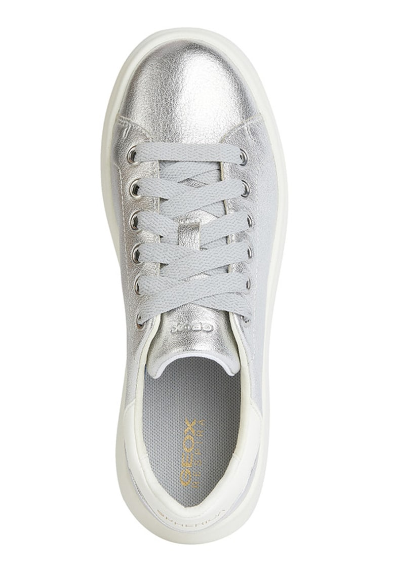Pantofi sport din piele cu aspect metalizat