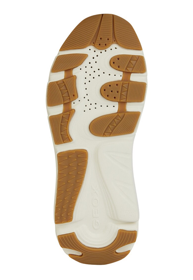 Pantofi sport din piele si piele intoarsa cu insertii din plasa