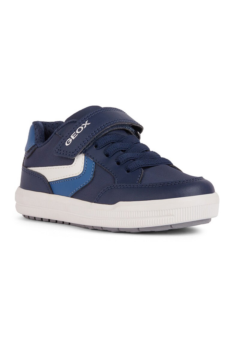 Pantofi sport cu inchidere velcro si garnituri din piele ecologica