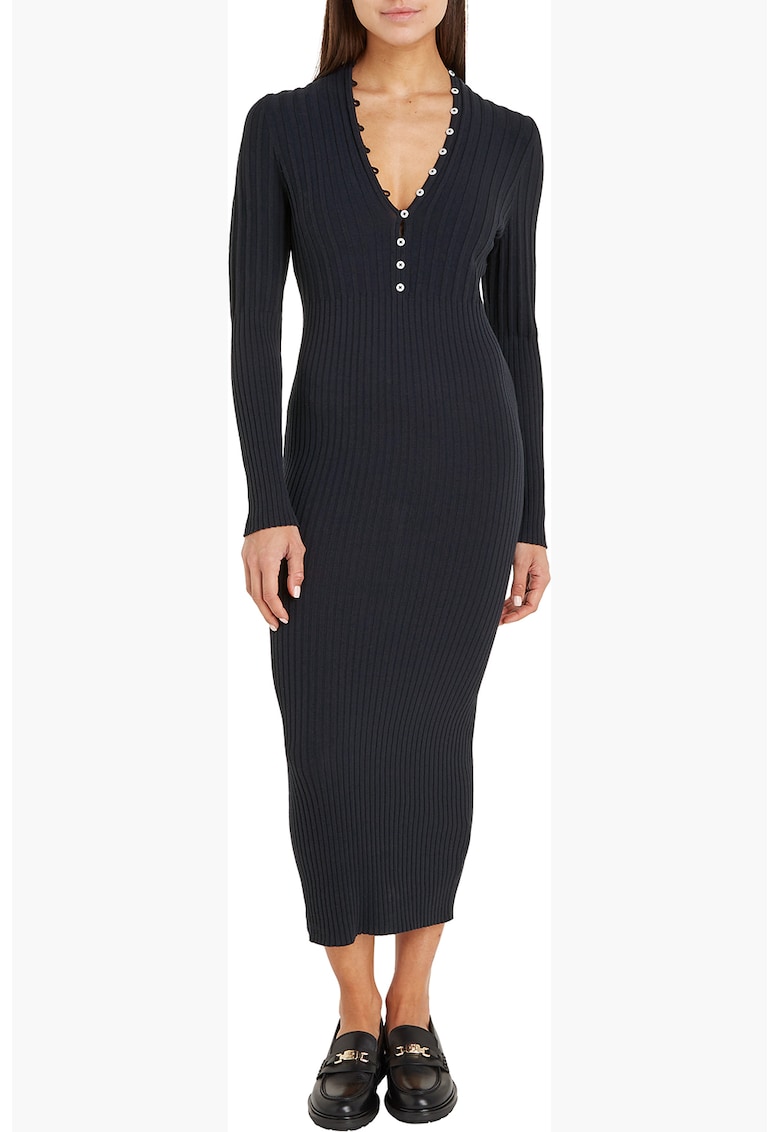 Rochie midi cambrata si striata