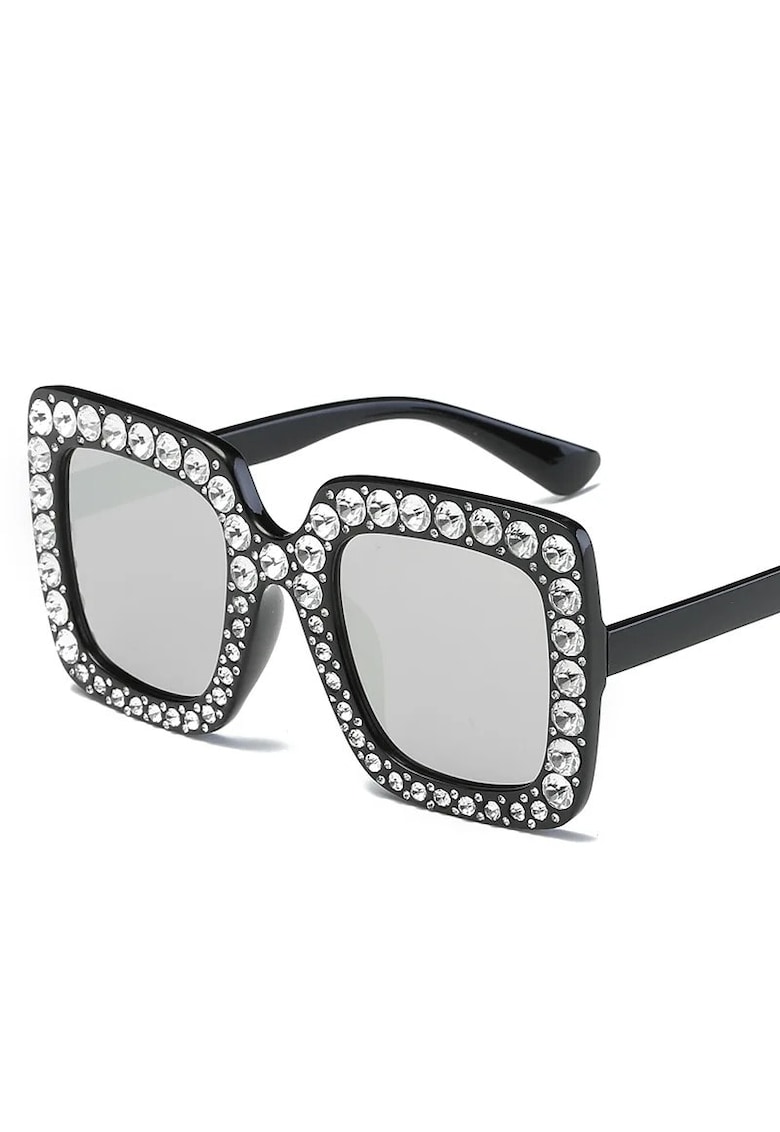 Ochelari de soare - negri - patrati - cu pietre - Meg C3