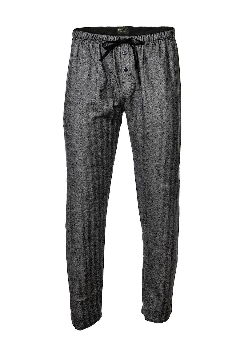 Pantaloni de casa cu model herringbone