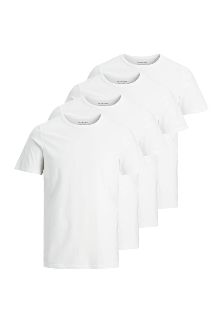 Set de tricouri cu decolteu la baza gatului Basic - 4 piese