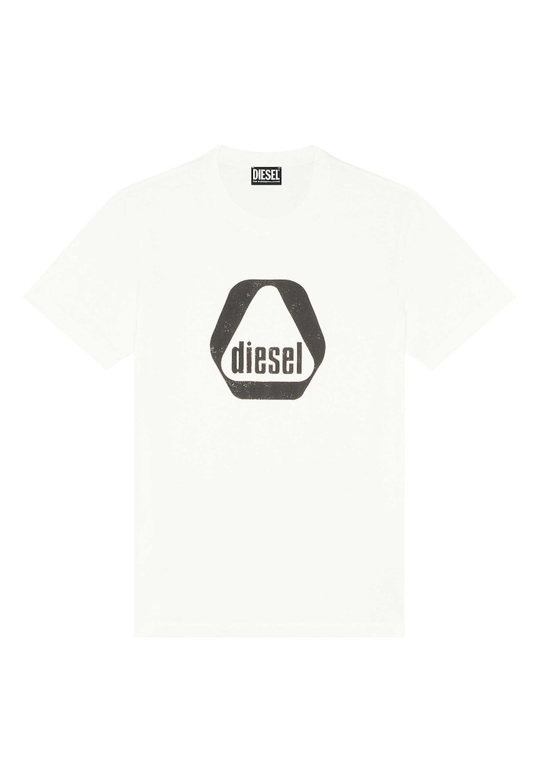 Tricou regular fit cu imprimeu logo Diegor - Alb