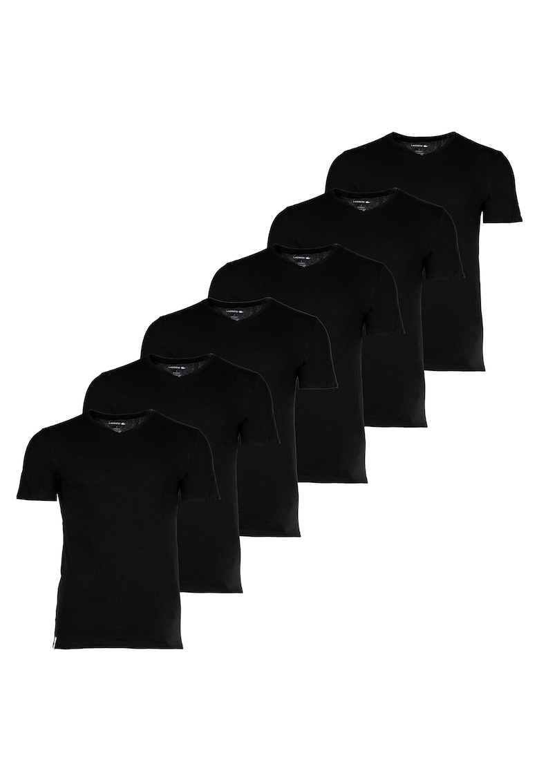 Set de tricouri slim fit cu decolteu in V - 6 piese