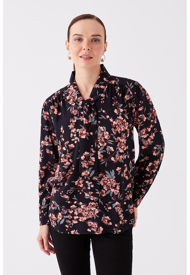Bluza cu funda din panglici