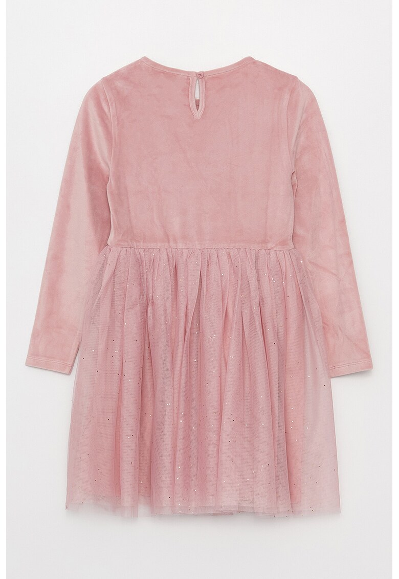 Rochie de catifea cu strat exterior cu tul