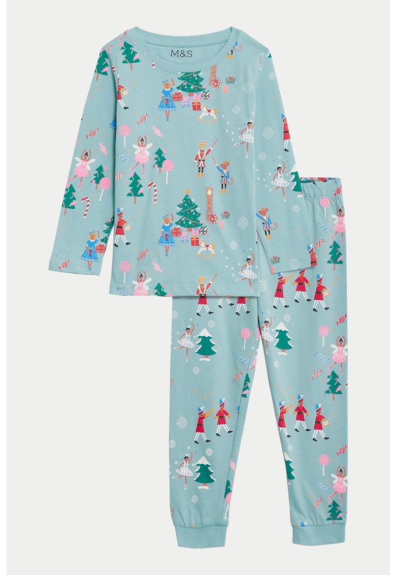 Pijama lunga cu tematica de Craciun