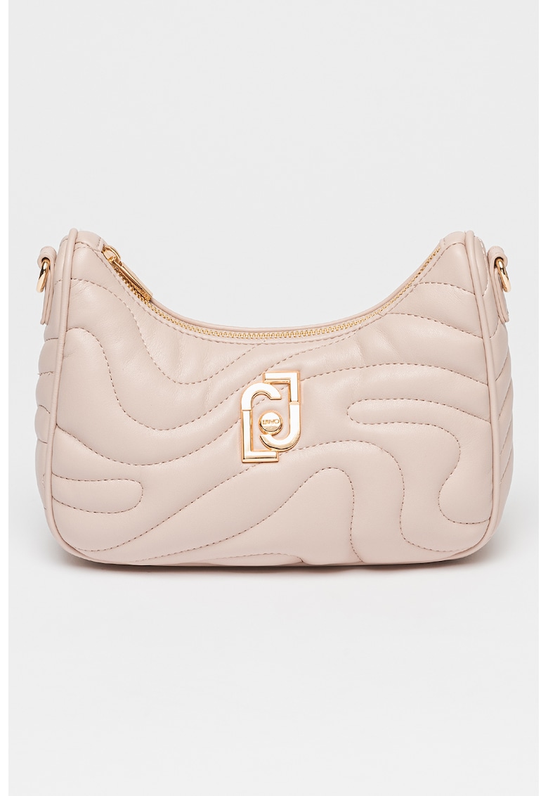 Geanta crossbody de piele ecologica cu bareta din lant - Lila pal