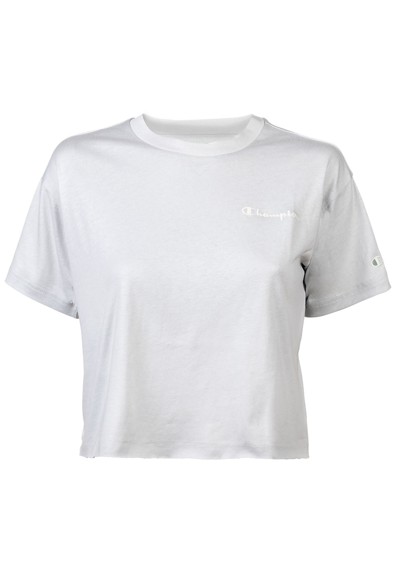 Tricou crop cu decolteu la baza gatului