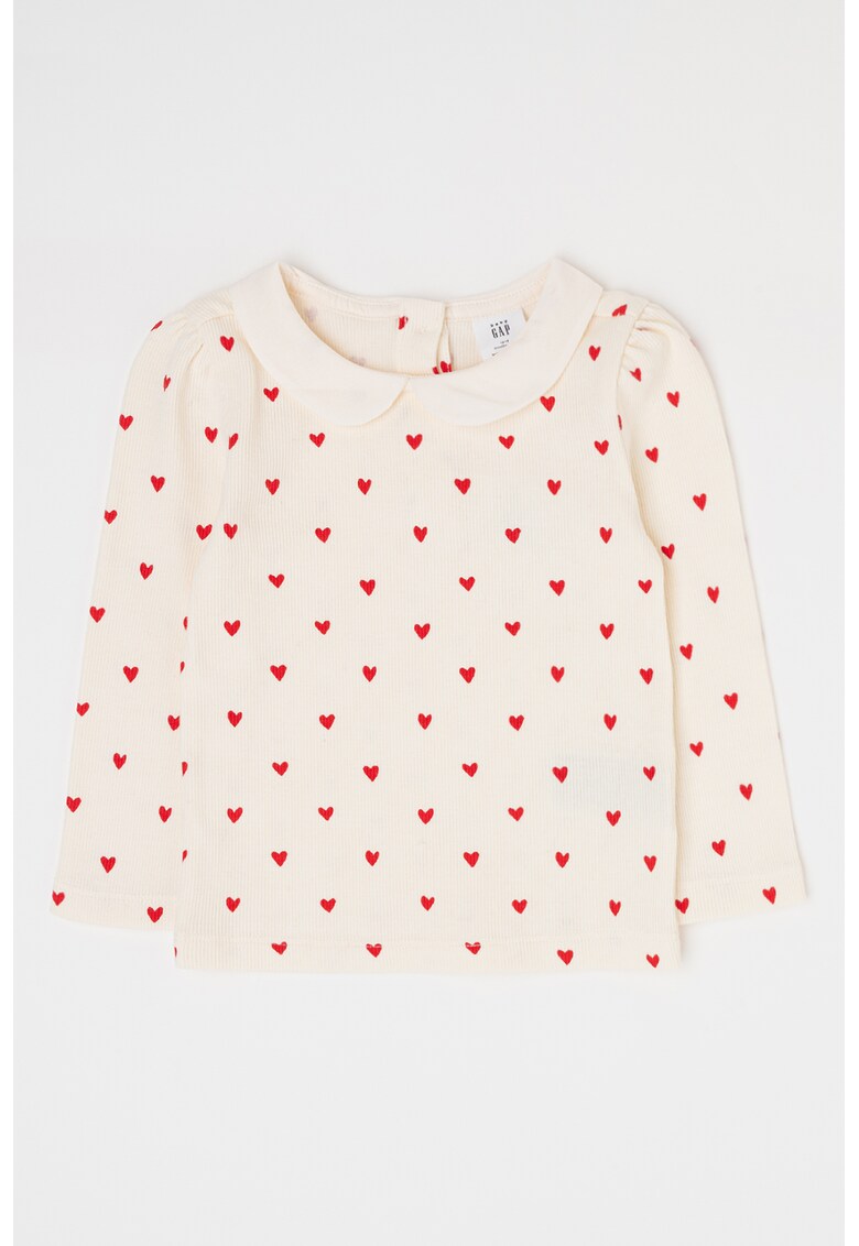 Bluza din bumbac cu model cu inimi