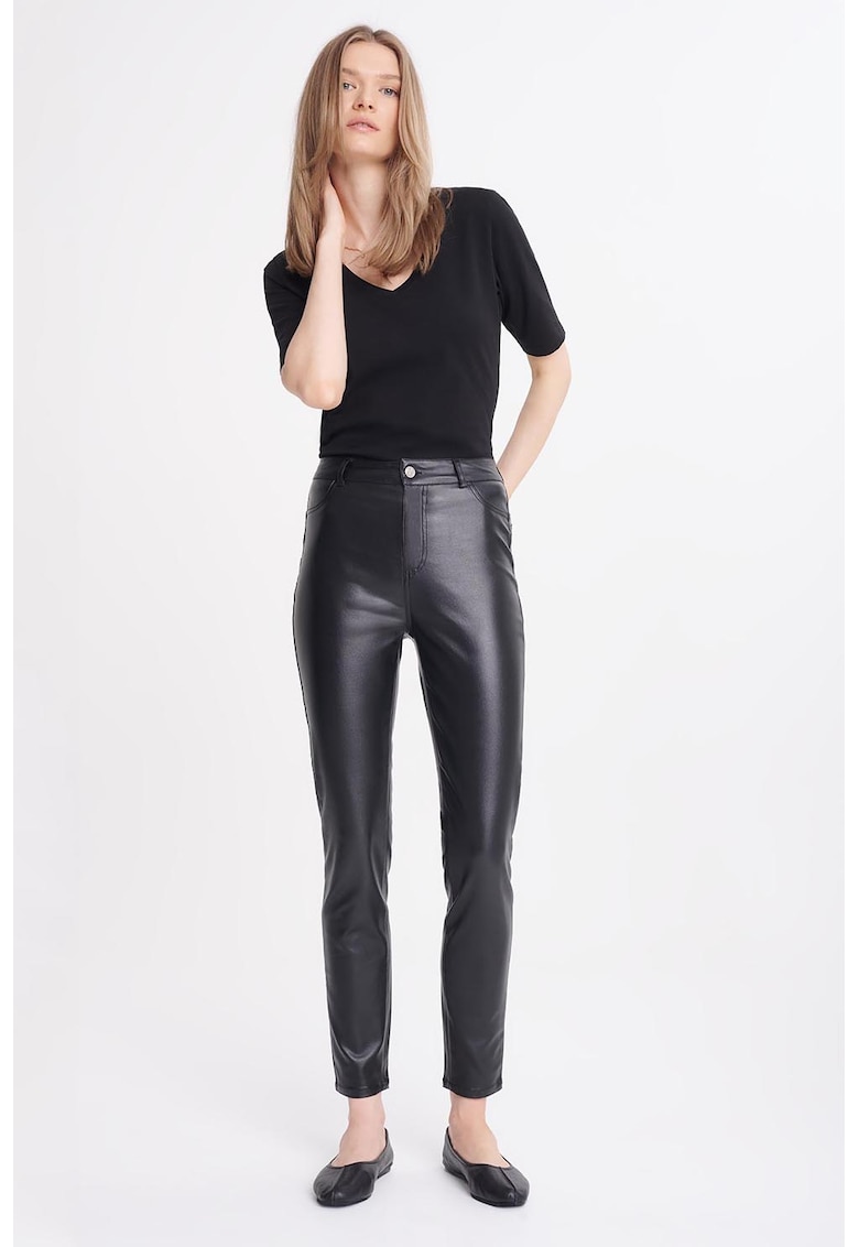 Pantaloni skinny de piele ecologica