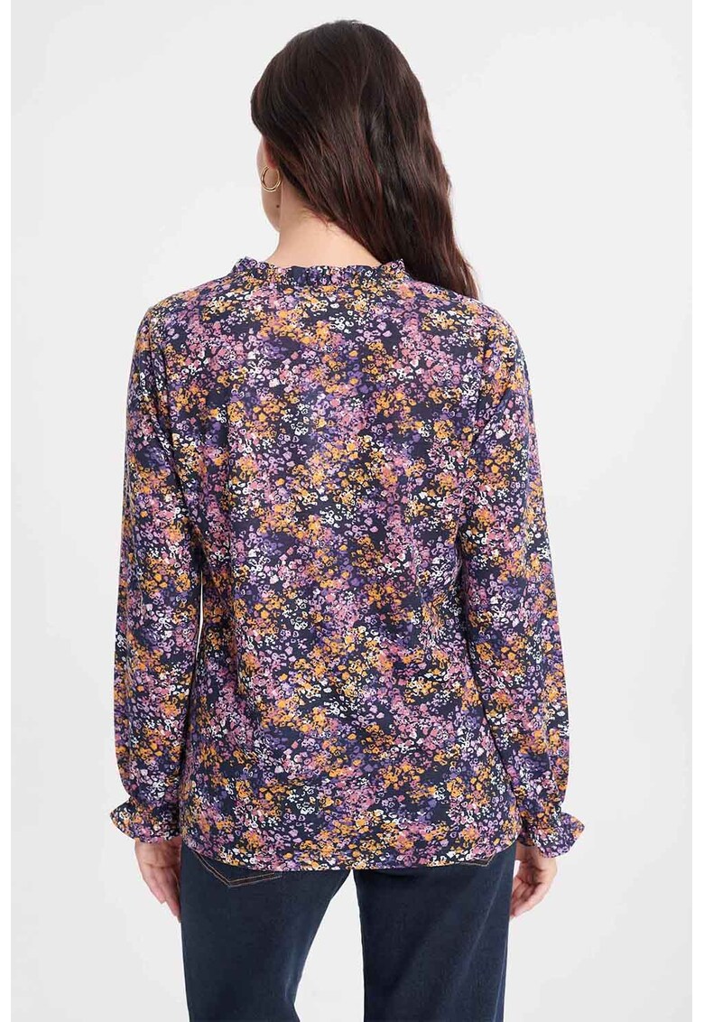 Greenpoint Bluza cu model floral si prindere cu snururi