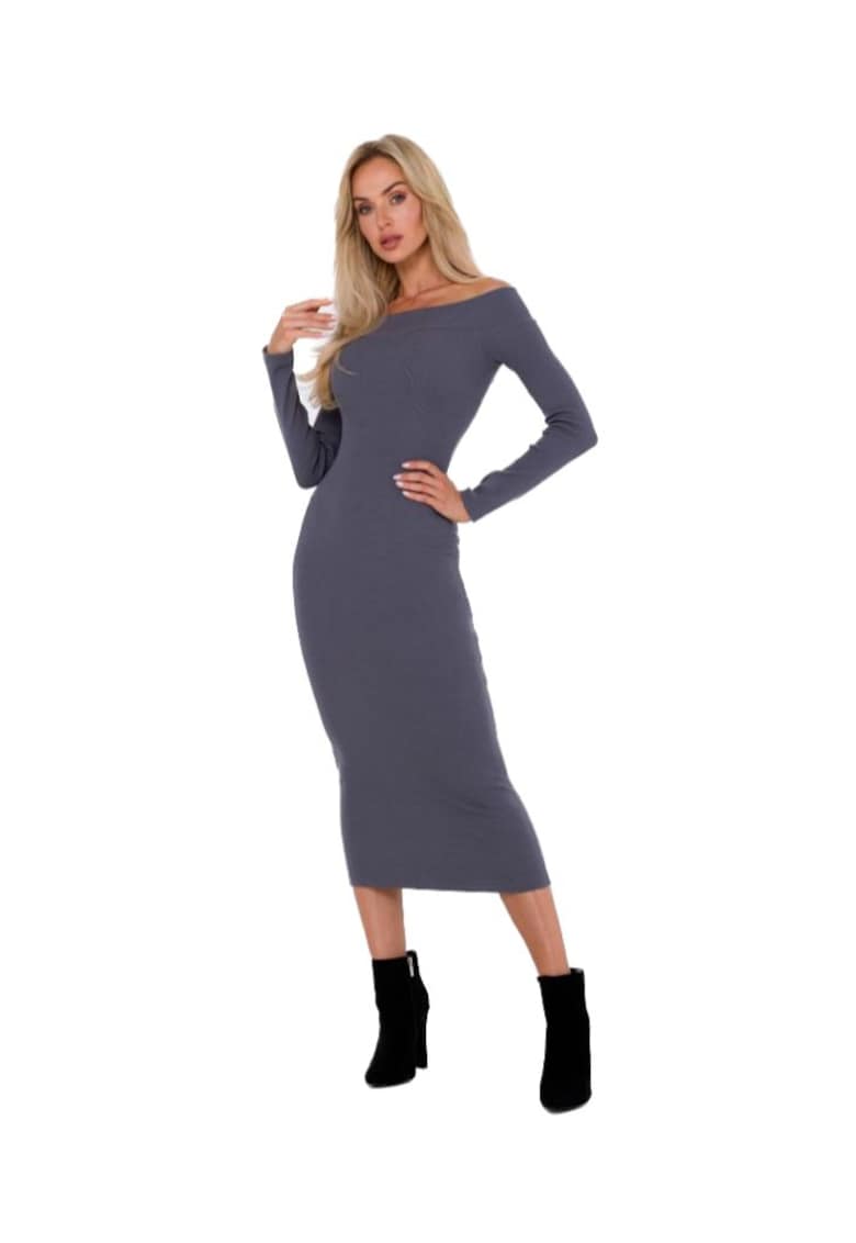 Rochie cu decolteu adanc - Gri