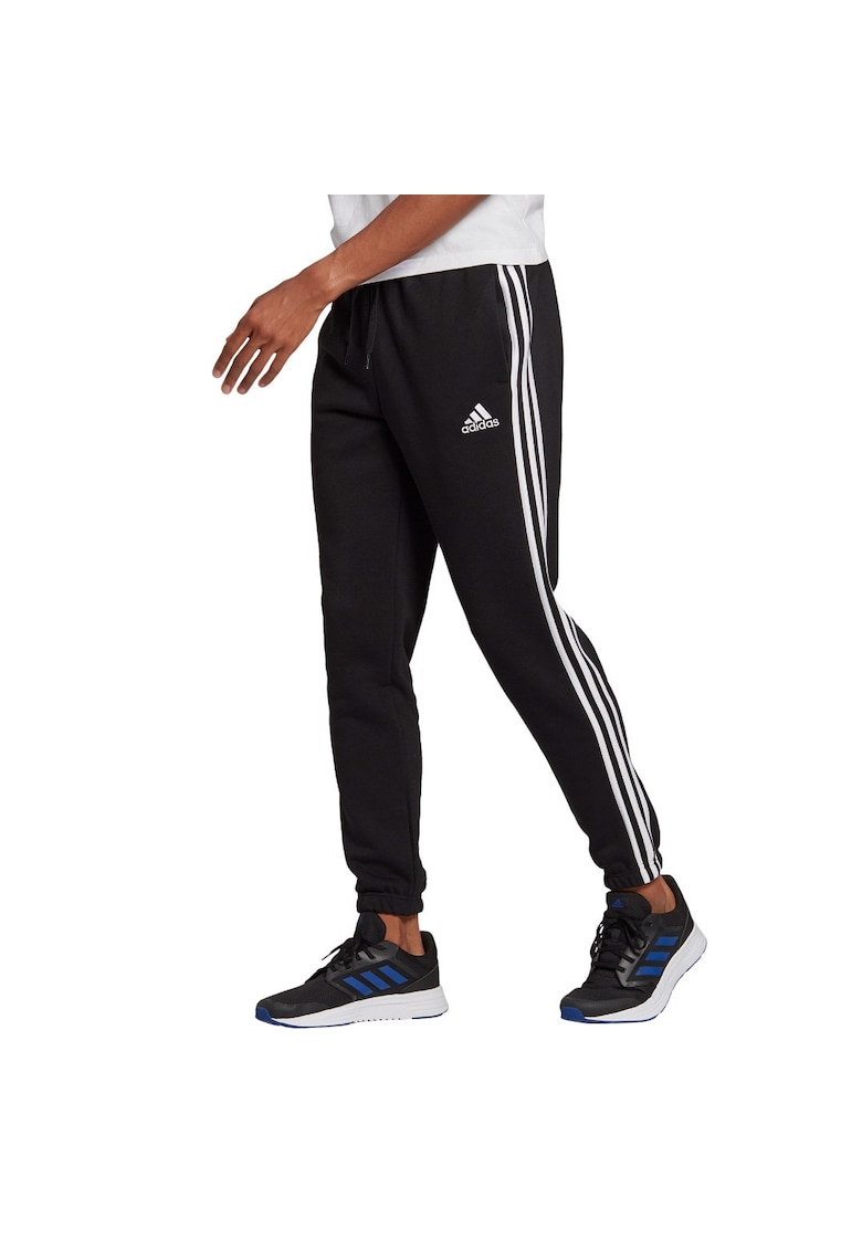 Pantaloni sport barbati - Fleece - Negru - Alb/Negru