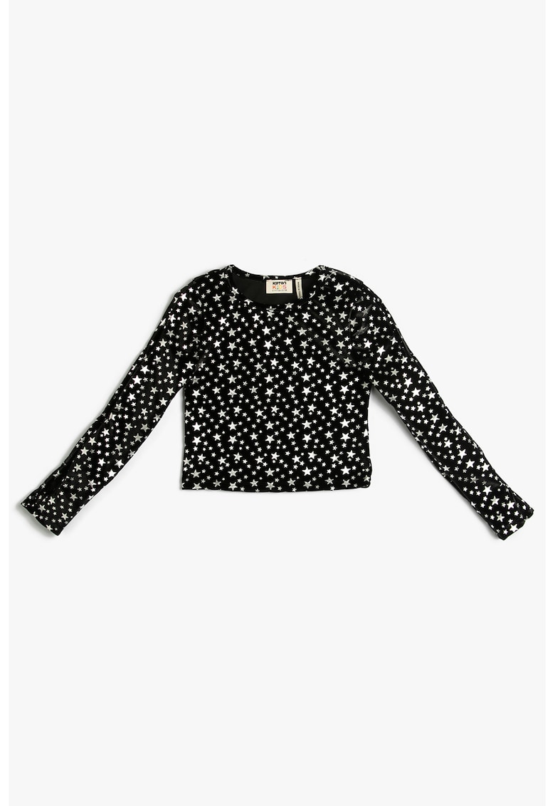 Bluza cu imprimeu si decolteu rotund