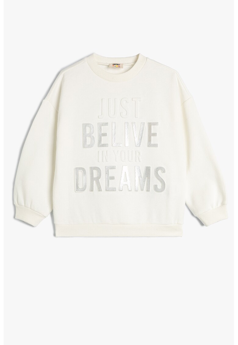 Bluza de trening cu broderie text