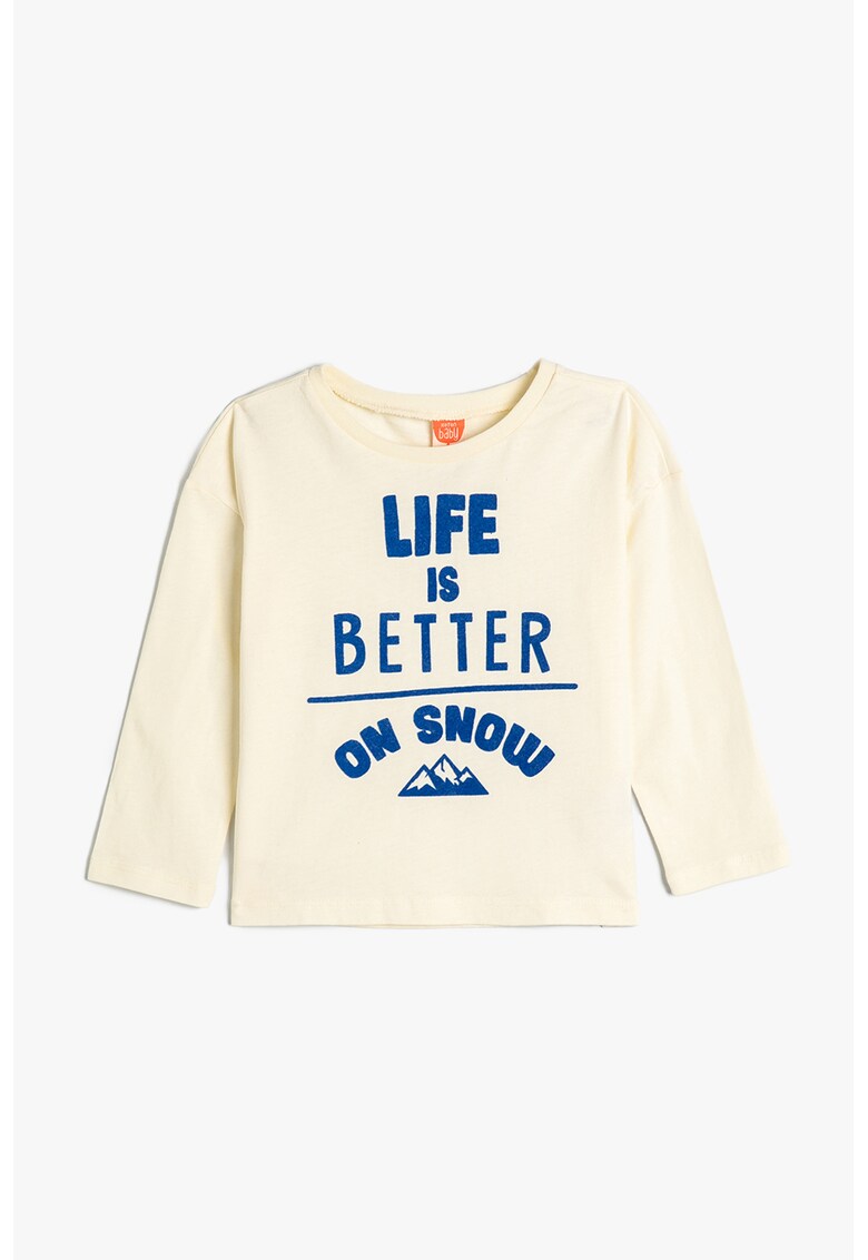 Bluza de bumbac cu imprimeu text