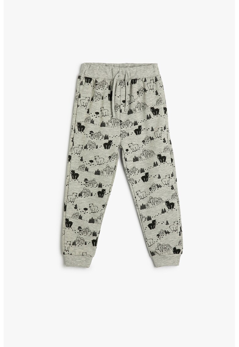 Pantaloni de trening din amestec de bumbac cu model grafic