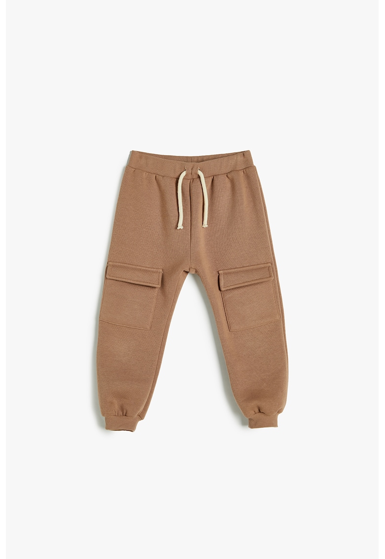 Pantaloni de trening din amestec de bumbac cu buzunare frontale