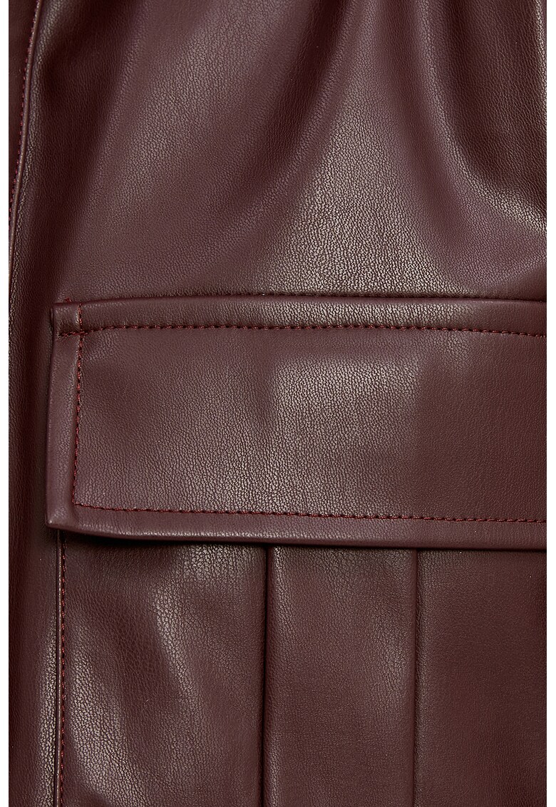 Jacheta crop de piele ecologica
